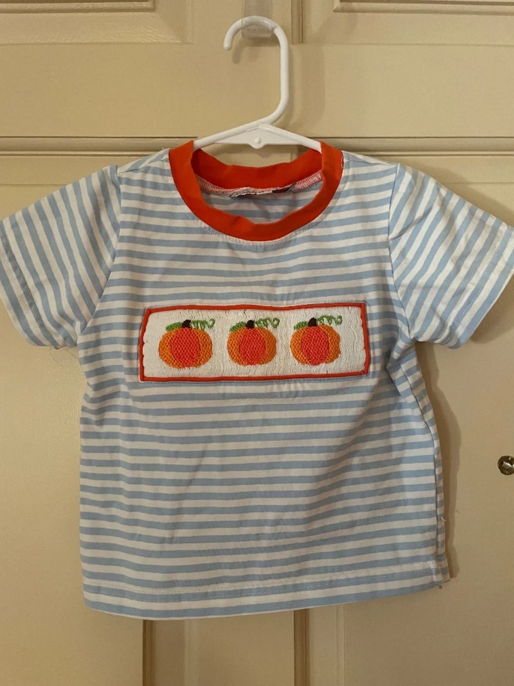 EUC Smocking Dog Boutique Smocked Pumpkin Shirt 2T